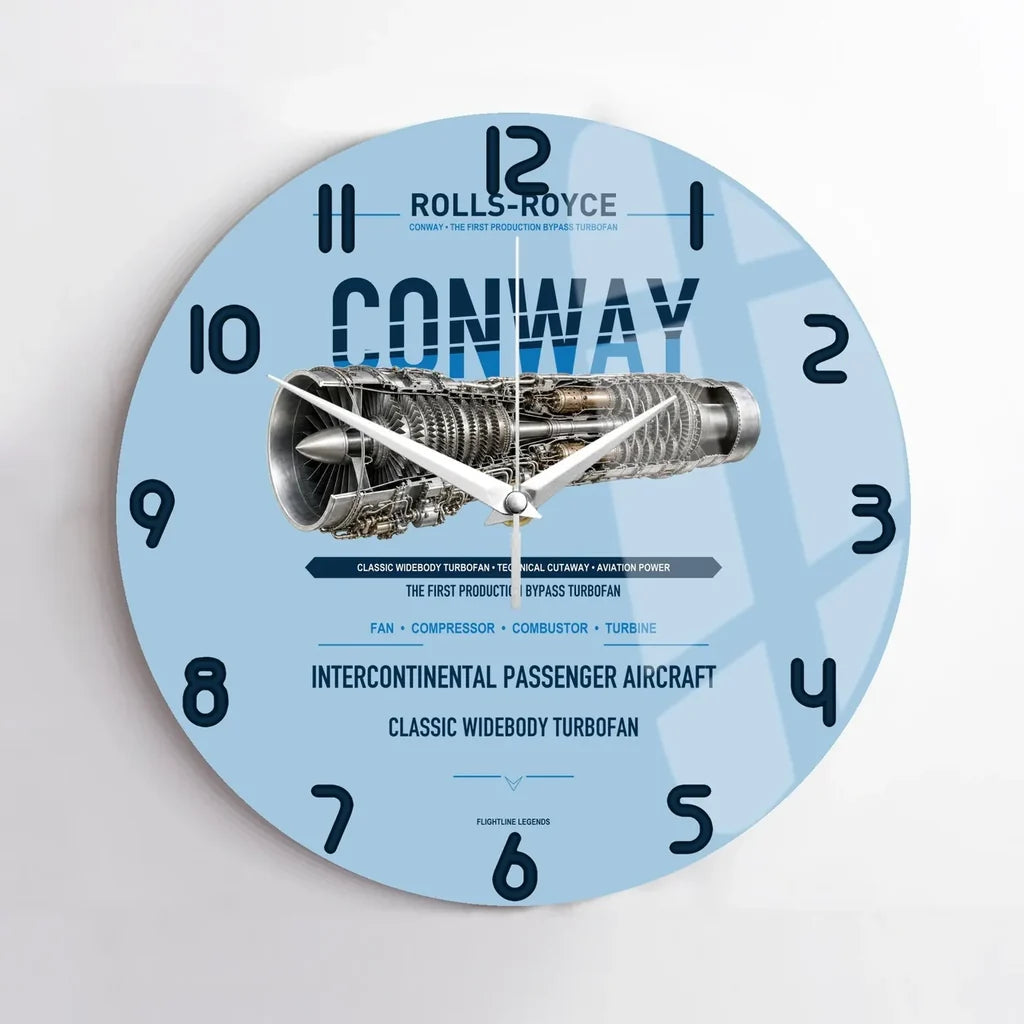 CONWAY design on light blue no frame wall clock