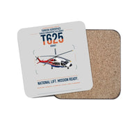 Thumbnail for Turkish Aerospace T625 Gökbey design on light gray 1 piece coaster