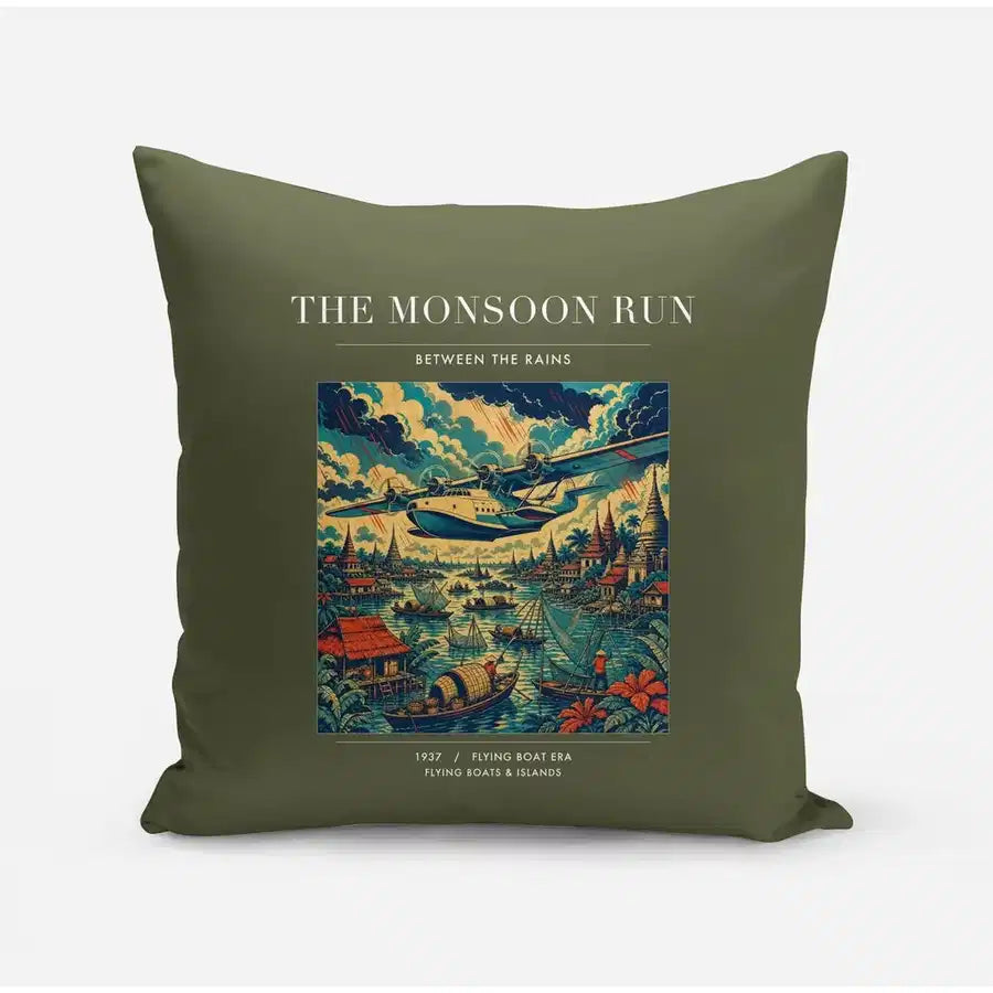 VINTAGE G4061 - The Monsoon Run - Designed Pillows design on greenarmy