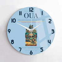 Thumbnail for Thomas Sankara International Airport (OUA) design on light blue no frame wall clock