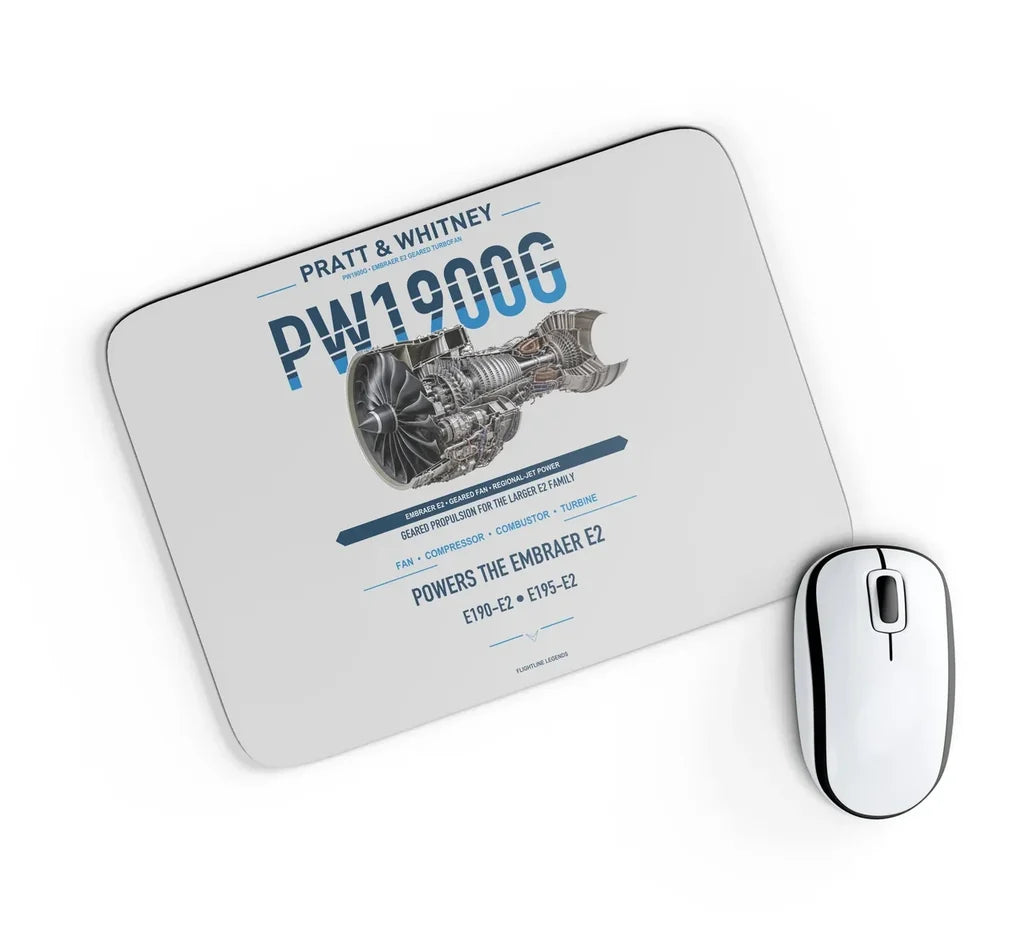 PW1900G design on light gray rectangle mouse pad