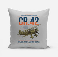 Thumbnail for Fiat CR.42 Falco design on light gray pillow