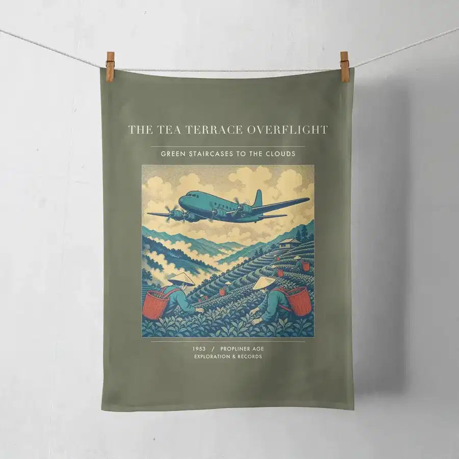 VINTAGE G4342 - The Tea Terrace Overflight - Designed Towels design on greenarmy