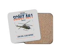 Thumbnail for Westland Scout AH1 design on light gray 1 piece coaster