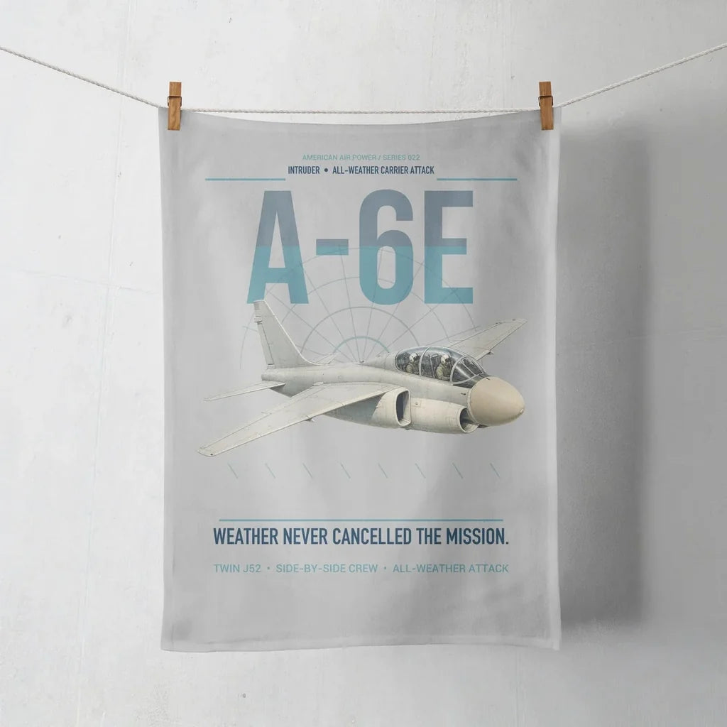 A-6E Intruder design on light gray towel