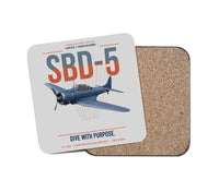 Thumbnail for SBD-5 Dauntless design on light gray 1 piece coaster