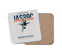 Thumbnail for Saab JAS 39C Gripen design on light gray 1 piece coaster