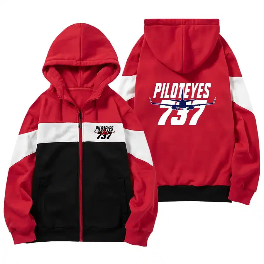 Amazing Piloteyes737 Zipped Hoodie - Colourful - Red