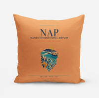 Thumbnail for Naples International Airport (NAP) design on orange pillow