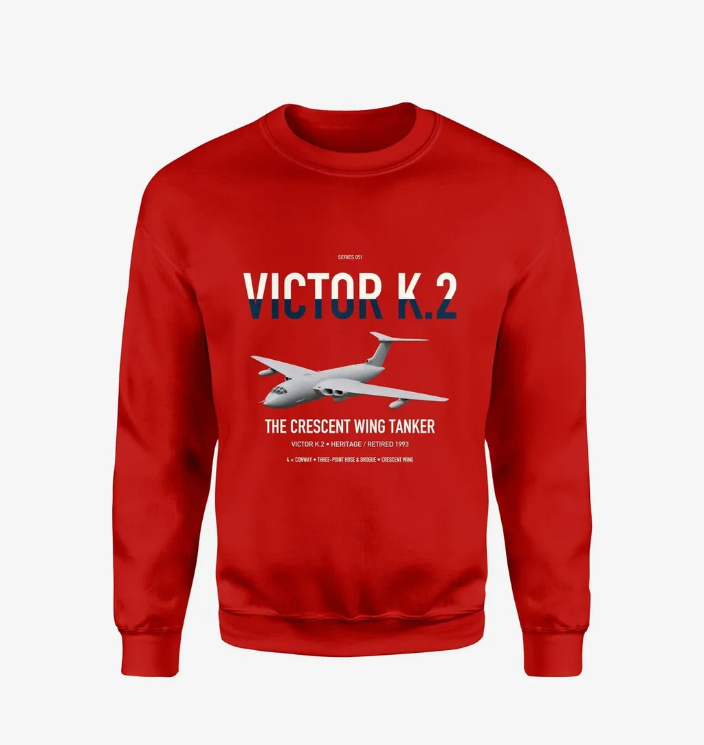Handley Page Victor K.2 design on red sweatshirt