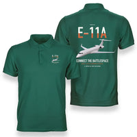 Thumbnail for E-11A BACN design on green double-side polo t-shirt, double-side print