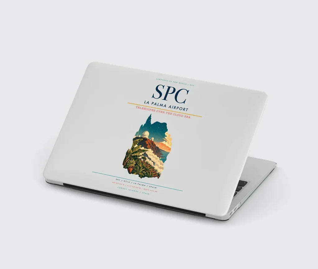 La Palma Airport (SPC) design on light gray MacBook case