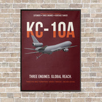 Thumbnail for KC-10A EXTENDER vertical canvas print - framed - dark red background