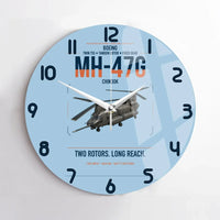 Thumbnail for Boeing MH-47G Chinook design on light blue no frame wall clock