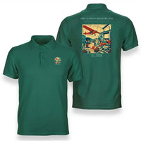 Thumbnail for VINTAGE G4412 - The Catalog Delivery Day - Double-Side Polo T-Shirt design on green
