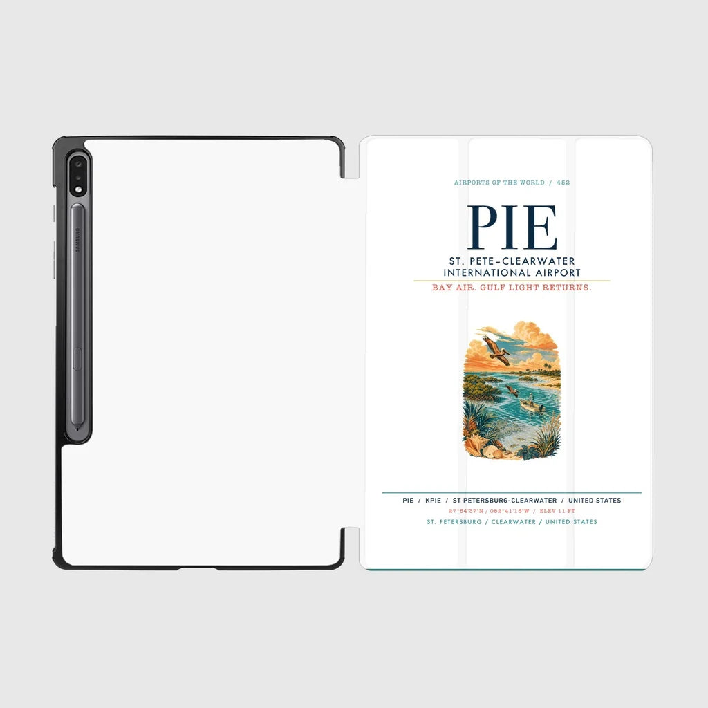 St. Pete–Clearwater International Airport (PIE) design on white samsung tablet tablet case