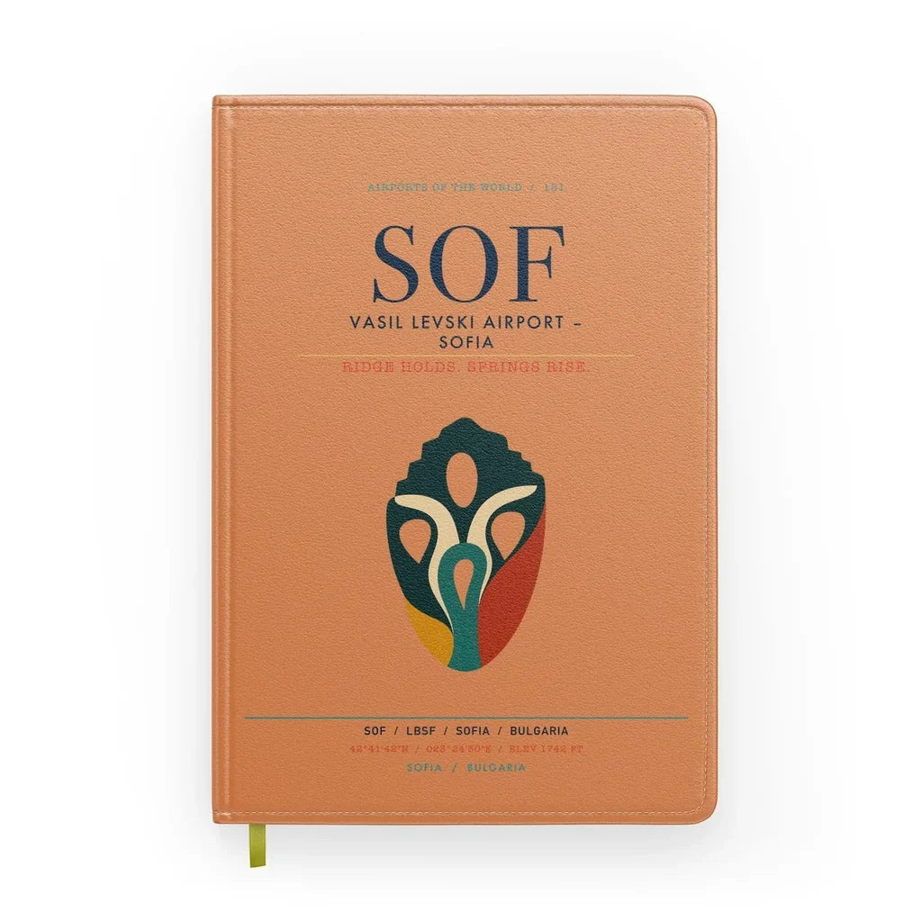 Vasil Levski Airport – Sofia (SOF) design on orange notebook
