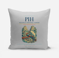 Thumbnail for Pocatello Regional Airport (PIH) design on light gray pillow