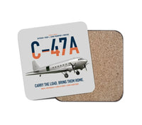 Thumbnail for C-47A Skytrain design on light gray 1 piece coaster