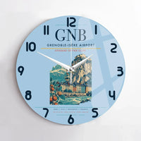 Thumbnail for Grenoble-Isère Airport (GNB) design on light blue no frame wall clock