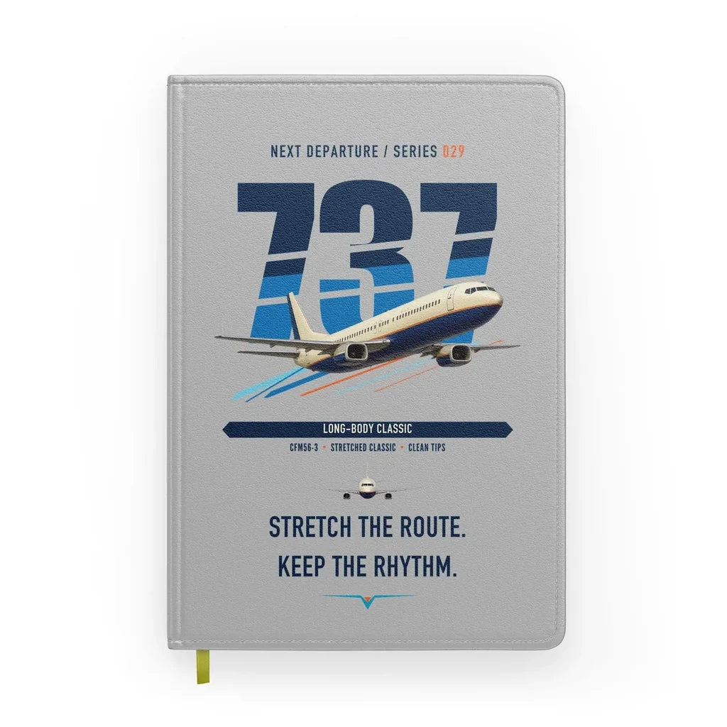 Boeing 737-400 Classic design on light gray notebook