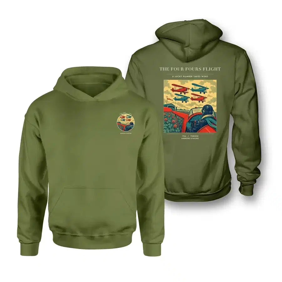 VINTAGE G4444 - The Four Fours Flight - Double-Side Hoodie design on greenarmy double side