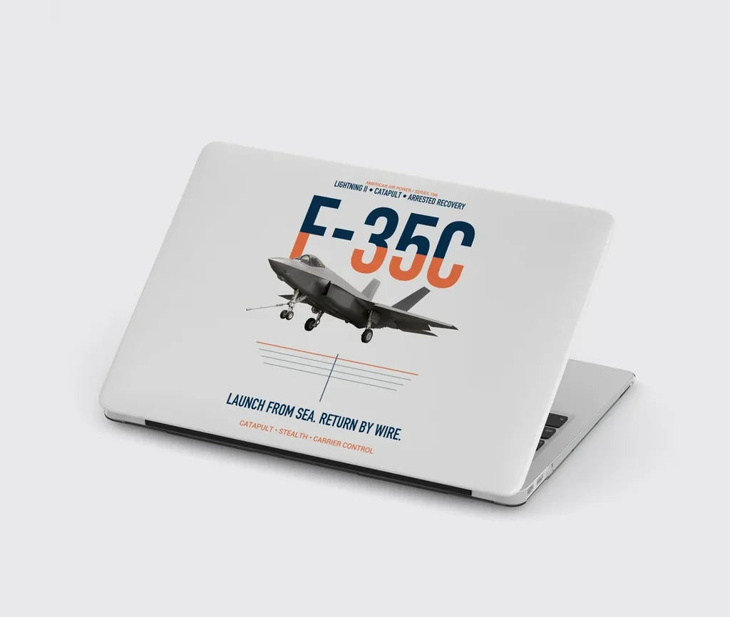 F-35C Lightning II Launch From Sea Return By Wire design on light gray MacBook case