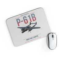Thumbnail for P-61B Black Widow design on light gray rectangle mouse pad