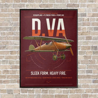 Thumbnail for Albatros D.Va vertical canvas print - framed - dark red background