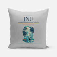 Thumbnail for Juneau International Airport (JNU) design on light gray pillow
