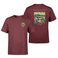 Thumbnail for VINTAGE G4372 - The Tram To The Tarmac - Double-Side T-Shirt design on darkred double side t shirt