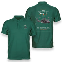 Thumbnail for Sikorsky S-70i FIREHAWK design on green double-side polo t-shirt, double-side print