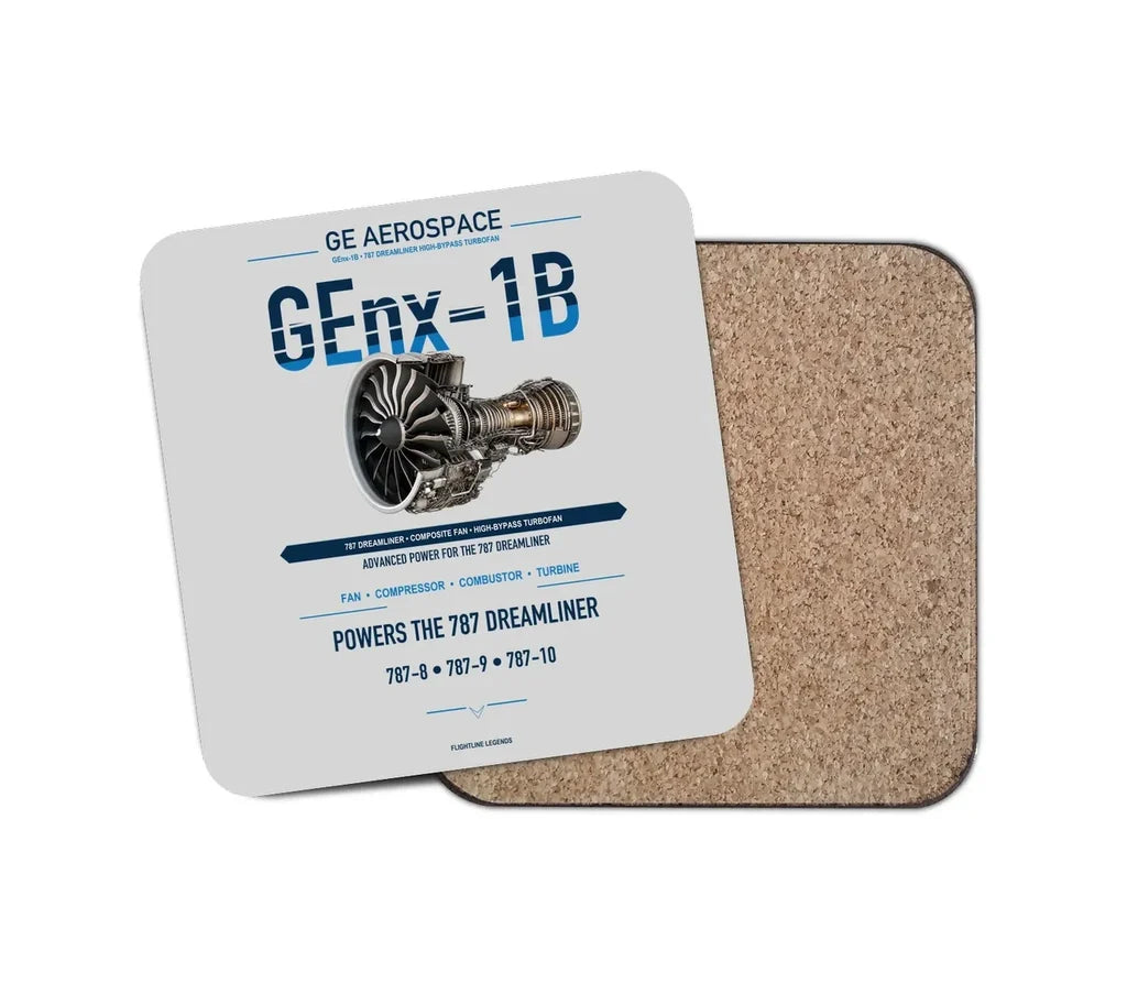 GEnx-1B design on light gray 1 piece coaster