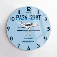 Thumbnail for Piper PA-34-220T Seneca V design on light blue no frame wall clock