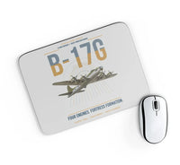 Thumbnail for B-17G Flying Fortress design on light gray rectangle mouse pad