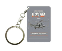 Thumbnail for Airbus Helicopters H225M Caracal design on gray designed key chain, double-side print