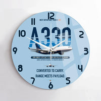 Thumbnail for Airbus A330-200P2F design on light blue no frame wall clock