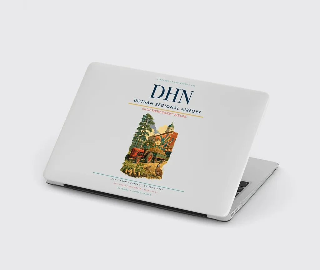 Dothan Regional Airport (DHN) design on light gray MacBook case