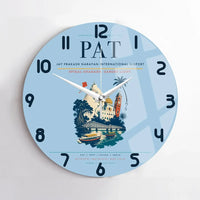 Thumbnail for Jay Prakash Narayan International Airport (PAT) design on light blue no frame wall clock