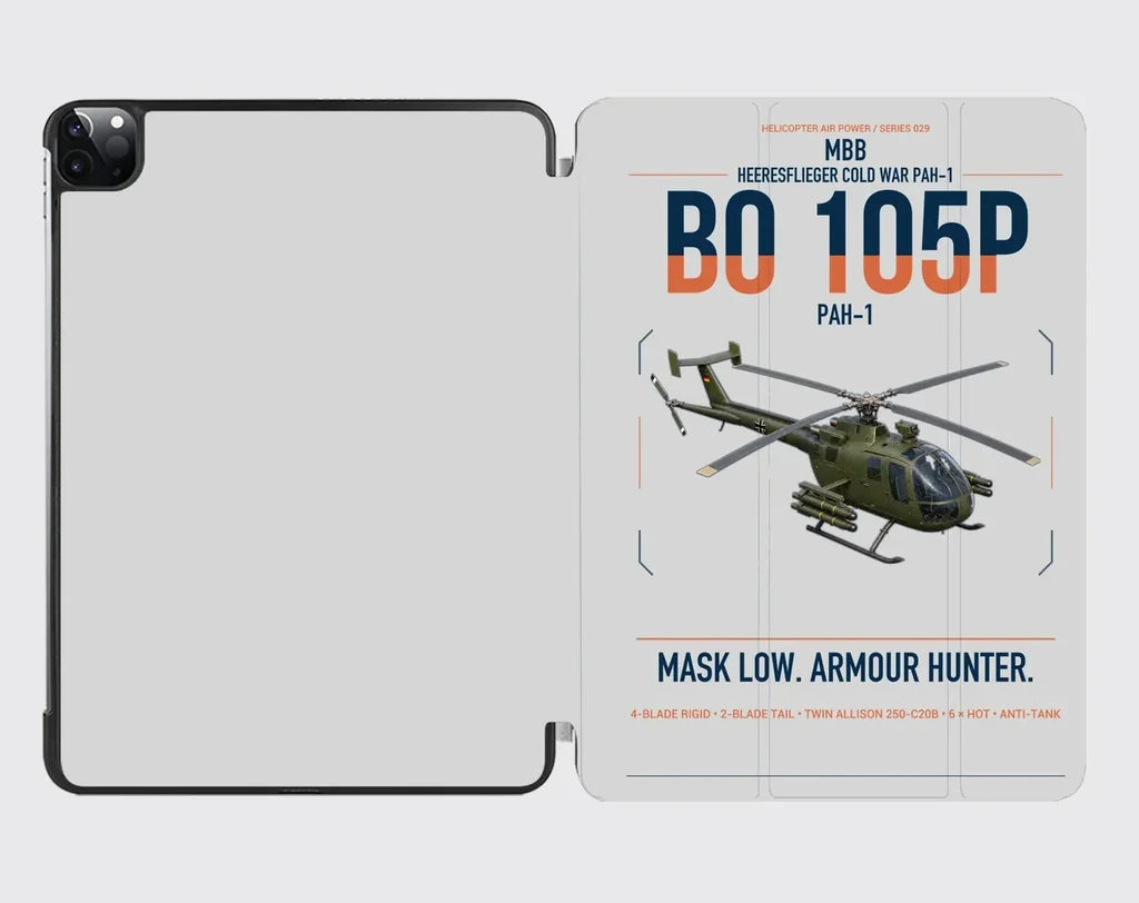 MBB BO 105P PAH-1 design on light gray ipad tablet case