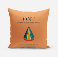 Thumbnail for Ontario International Airport (ONT) design on orange pillow