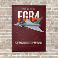 Thumbnail for Eurofighter Typhoon FGR4 vertical canvas print - framed - dark red background