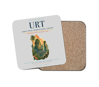 Thumbnail for Surat Thani International Airport (URT) design on light gray 1 piece coaster