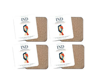 Thumbnail for Indianapolis International Airport (IND) design on white 4 pieces set coaster
