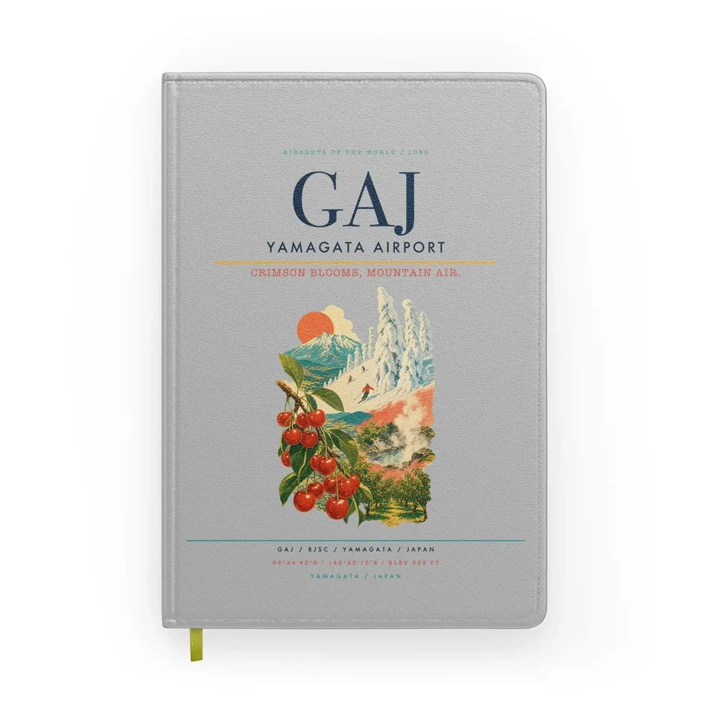 Yamagata Airport (GAJ) design on light gray notebook