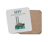 Thumbnail for Shreveport Regional Airport (SHV) design on light gray 1 piece coaster