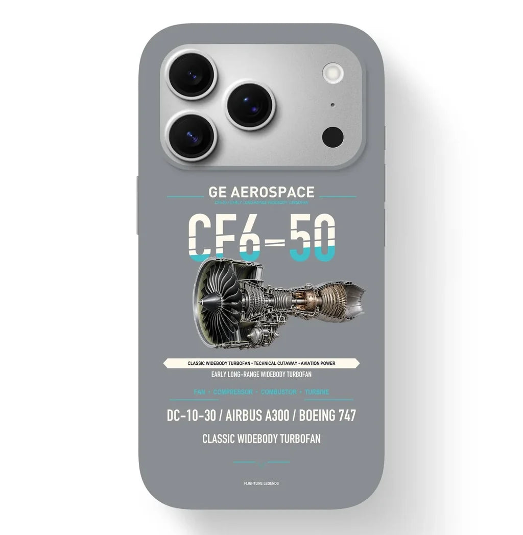 CF6-50 Case design on gray iphone case