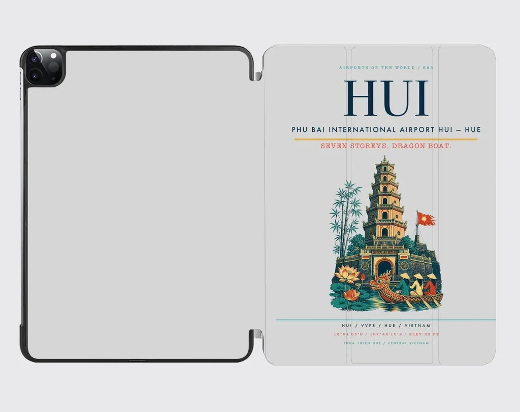 Phu Bai International Airport (HUI) design on light gray ipad tablet case