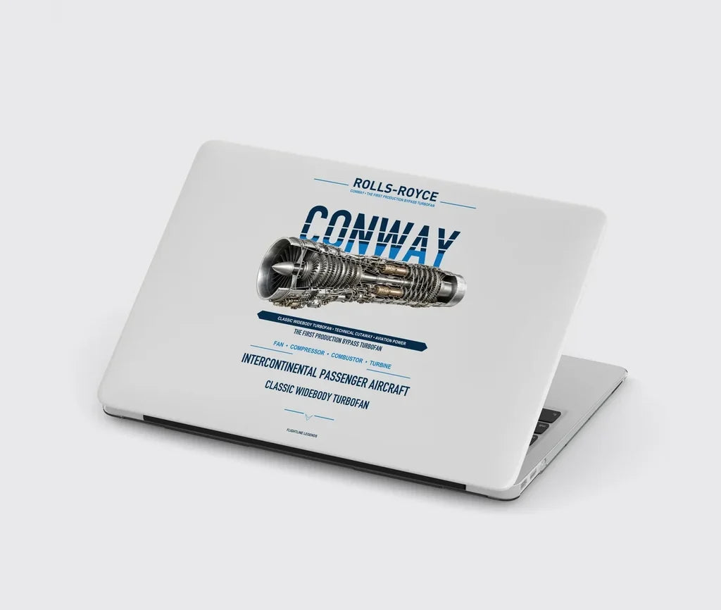 CONWAY design on light gray MacBook case