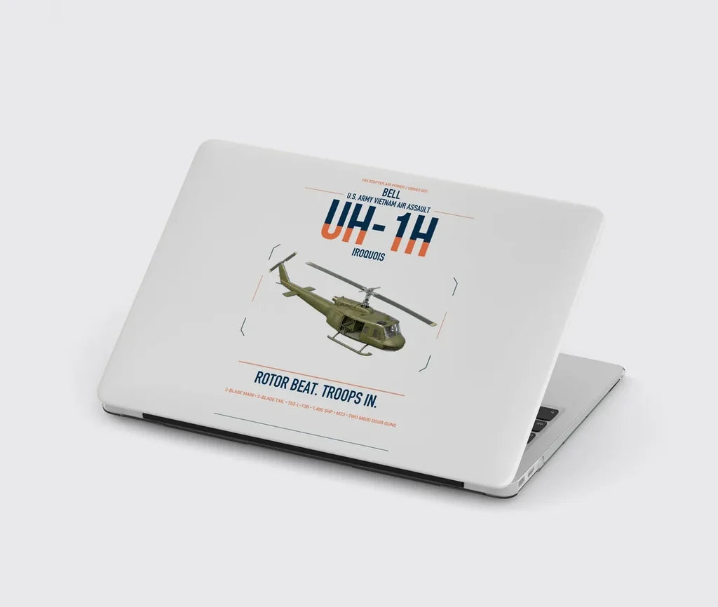 Bell UH-1H Iroquois design on light gray MacBook case